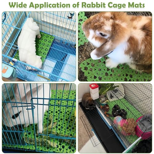 kathson 16PCS Rabbit Mat Plastic Cage Mat Floor Mats Bunny Hole Leak Water Pads for Pet Cats Dogs Hamster Rat Chinchilla Guinea Pig and Other Small Animals - size: 16 PCS