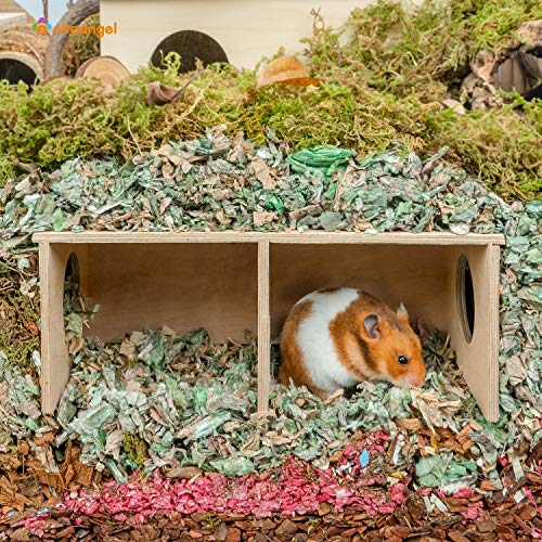 Niteangel Hamster Secret Peep Shed 2-Chamber Hideout & Tunnel Exploring Toys (Large - for Syrian Hamster) - size: Large - for Syrian Hamster