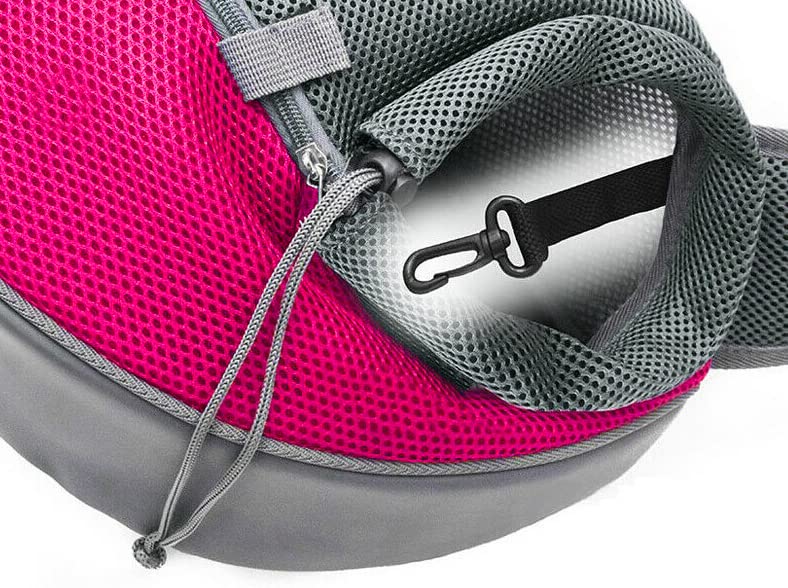 Kucehiup Pet Sling Carrier Travelling Hands-Free Puppy Backpack - color: Rose Red