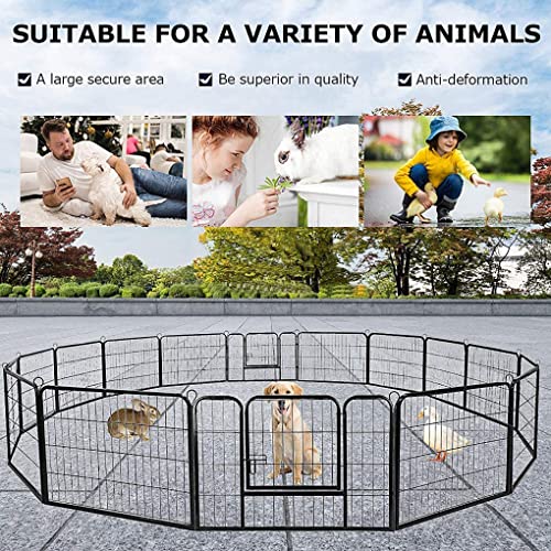 BestPet | Dog Playpen | 24", 16 Panels | Heavy Duty Metal Pet Exercise Pen | Indoor/Outdoor Fence Panels | Rust-Resistant, Removable, Tool-Free Setup | Anti-Skid, Expandable Design - style: 16 panels