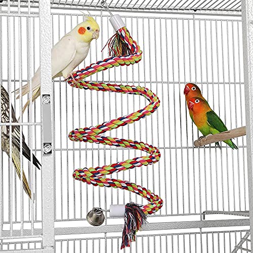 Yaheetech 69'' Extra Large Bird Cage Metal Parrot Cage w/Detachable Stand for Mid-Sized Parrots Cockatiels Conures Parakeets Lovebirds Budgie Finch, White - color: White