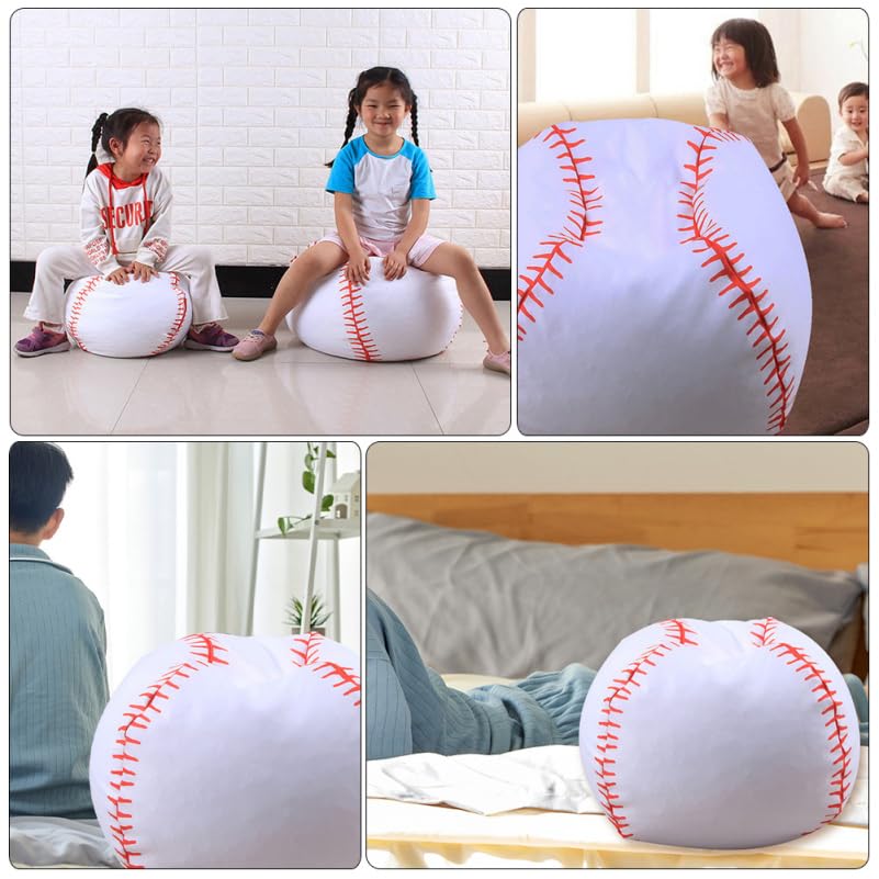 Healifty Baseball Storage Bag for Kids Stuffed Animal Toy Organizer with Zipper Home Storage Bag for Plush Toys Bean Chair Alternative 22.83 X 22.83 X 17.71 in