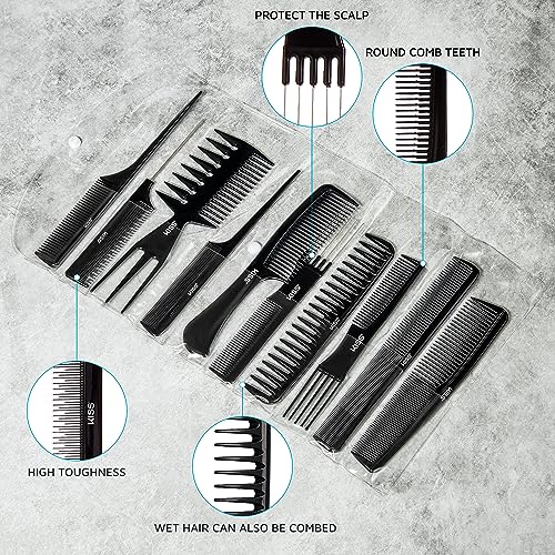 KISS Professional 10-pc Comb Set-Detangle & Style Assortment,(Pack of 2) - size: One Size (Pack of 2)