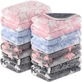 Tudomro 8 Pcs Absorbent Guinea Pig Blankets Washable Small Animal Fleece Bedding Cage Liners Reusable Pet Sleep Mat Pad Cover for Ferret Chinchilla Furniture Protection(Big Star,12 x 12 Inch) - size: 12 x 12 Inch