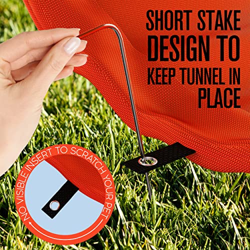 Houseables Dog Agility Tunnel, Dog Tunnel, Agility Equipment, 18 Feet, Puppy Obstacle Course, Crawling, Pet Playground, Small, Medium, Large, Indoor/Outdoor, Play, Pop Up Set, Exercise Tube, Toy, Red | Houseables Agility Equipment, Puppy Obstacle Course,
