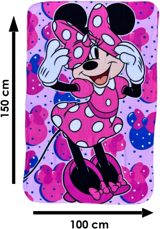 MinnieMouse Cozy Fleece Throw Blanket 40 x 60 (Smile)