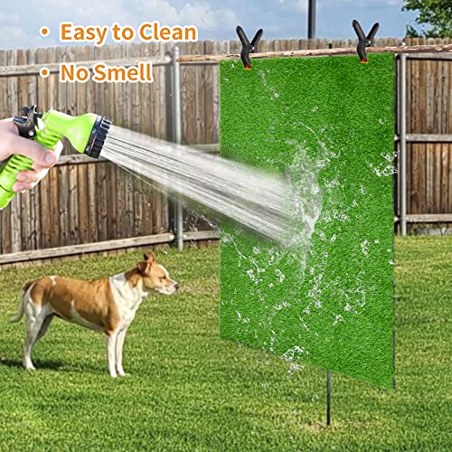 LOOBANI Dog Grass Pee Pads, 31x51in Artificial Grass Pads for Potty Tray | Pet-Friendly, Easy to Clean, Washable, Realistic, Fake Grass Mat for Puppy to Pee On, Outdoor Indoor Pee Grass, with Drainage - size: 31*51 inch
