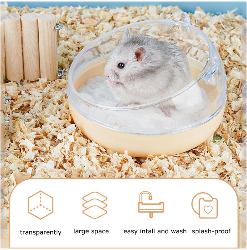 Meow&Woof Hamster Sand Bath Container & Dust-Free Bath Sand Set, 6.5" Sandbox Toilet for Hamster, Gerbil, Chinchilla, Mice – 2.2 lbs Potty Litter Sand for Small Animals (Light Green)