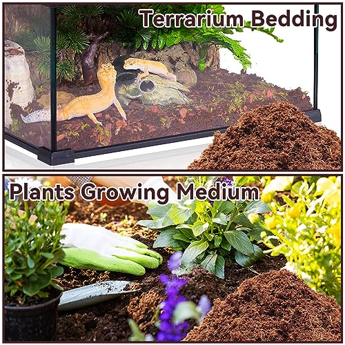 2 Pack Coconut Fiber Substrate, Natural Coco Coir Reptile Bedding | Reptile Substrate for Tortoises, Snakes, Hermit Crabs, Bearded Dragon and Turtles, Bioactive Terrarium Soil & Plant Substrate - color: 2 Pack