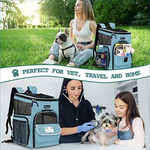 PetAmi Dog Backpack Carrier, Airline Approved 4-Way Entry Cat Backpack Carrier, Ventilated Mesh, Collapsible Pet Carrier for Small Puppy, Kitten, Hiking, Travel Car, Vet, up to 18 lbs, Turquoise - color: Turquoise