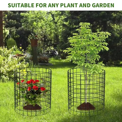 10 Packs Round Plant Protector from Animals,Metal Wire Mesh Garden Plant Cages for Outdoor Gardening Supplies, Garden Protection Rabbits Chickens Ducks for Vegetables, Flowers, Shrubs (12'' x 12'') - size: 12'' x 12''