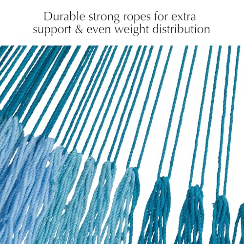Handwoven Rope Mayan Hammock for Outside, 600 lbs Capacity | 2 Person, Portable Carrying Bag, Easy-Used Tree Straps, Carabiners, Soft Fabric, Patio (Pine Lake, X-Large) - color: Pine Lake, size: X-Large