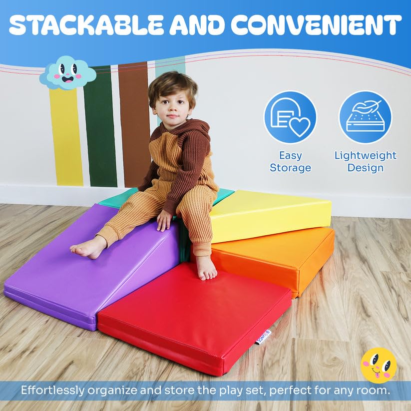 New Bounce Toddler Climbing Toys - Soft Play Set for Kids - Foam Climbing Blocks - Safe Soft Gym Equipment - Great for All Ages