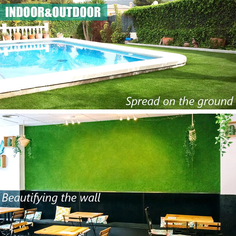 Artificial Grass Turf 0.4 Inch 1FTX21FT Synthetic Grass Mat Fake Grass Indoor Outdoor Rug Grass Carpet Custom Sized for Garden Lawn Landscape Balcony - size: 1FTX21FT