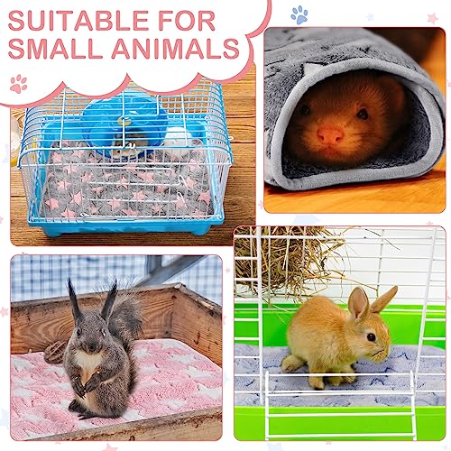 Reginary 4 Pcs Waterproof Guinea Pig Blankets Washable Small Animal Fleece Bedding Absorbent Guinea Pig Cage Liners Reusable Training Pee Pad Pet Sleep Mat for Hamster(Cute Star Pattern,12 x 12 Inch) - size: 12 x 12 Inch