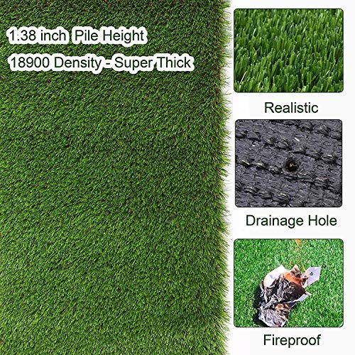 Petgrow Artificial Realistic & Thick Fake Mat for Outdoor Garden Landscape Pet Pad Dog Synthetic Grass Rug Turf (8FTX20FT(160 Square FT) - size: 8 FT x 20 FT (160 Square FT)
