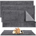 4 Pcs Guinea Pig Cage Liner 47 x 24 Inch Washable Chenille Pee Pads Pet Dog Cat Bedding Training Mat Reusable for Small Animals Puppy Bunny Hamster Chinchilla - color: Dark Gray, size: 47 x 24 Inch, style: Low Pile Chenille