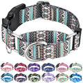 Martingale Dog Collar with Buckle Tribal Design Adjustable Escape Proof Pet Collars (Aztec, Medium) - color: Aztec, size: Medium