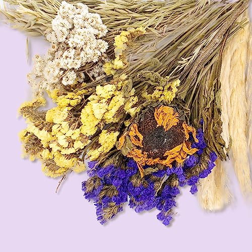 Natural Ear of Grain Flower&Herb Bedding Mate Habitat Decor, Adding Fun Hamster Accessories for Hamsters Gerbils Lemming - color: Flower Style