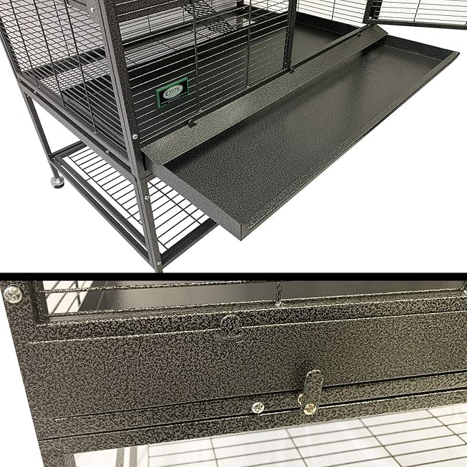 Durable All-Metal Mansion Cage for Chinchillas, Rats, Ferrets, Degus, Prairie Dogs (4-Level) - size: 32.0"L x 21.0"W x 58.0"H