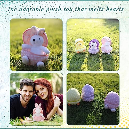 Easter Stuffed Animal - 6 inch - Surprise Zip up Egg Hideaway Springtime Inspired Plush Toy Gift for Kids, Boys and Girls - Easter Mother's Day Birthday (New Bunny-Egg) - color: New Bunny-egg