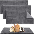 4 Pcs Guinea Pig Cage Liner 14 x 28 Inch Washable Chenille Pee Pads Pet Dog Cat Bedding Training Mat Reusable for Small Animals Puppy Bunny Hamster Chinchilla - color: Dark Gray, size: 14 x 28 Inch, style: Low Pile Chenille