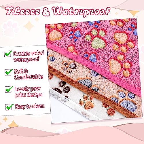 YUEPET Waterproof Guinea Pig Blankets 3 Pack, Fleece Cage Liners, L | Guinea Pig Fleece Cage Liners, Waterproof Backing, Machine Washable, Soft Fleece Surface, 48 x 24 in - color: White+pink+coffee, size: L-48"×24"