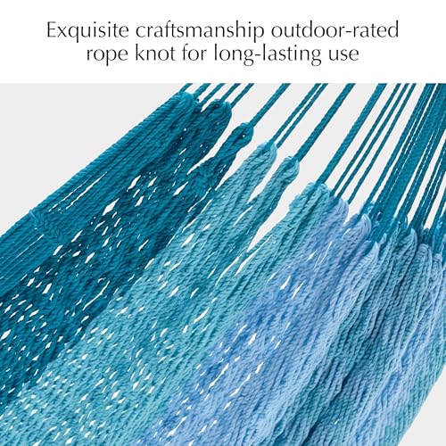 Handwoven Rope Mayan Hammock for Outside, 600 lbs Capacity | 2 Person, Portable Carrying Bag, Easy-Used Tree Straps, Carabiners, Soft Fabric, Patio (Pine Lake, X-Large) - color: Pine Lake, size: X-Large