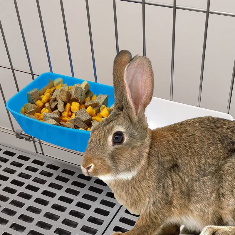 Rabbit Feeder Waterer Chicken Guinea Pig Cage Bowl Food Water Hanging Watering Container Feeding Dish Coop Cup Treats Drinker for Pigeon Dove Puppy Cat Bird Bath Basin Hamster Bed (Pack of 3) - size: 15 oz cage bowl Pack of 3