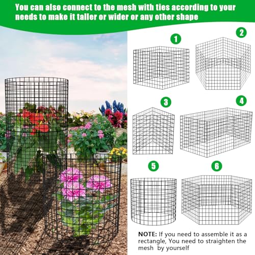 5 Pack Plant Protectors from Animals, 17x14" Plant Cages for Outdoor Plants | Wire Plant Protector, Thick Metal, Non-deformable, Free-Cut, Cap-less Design, Plant Protection Cage to Keep Animals Out - size: 5 PACK-17x14inch