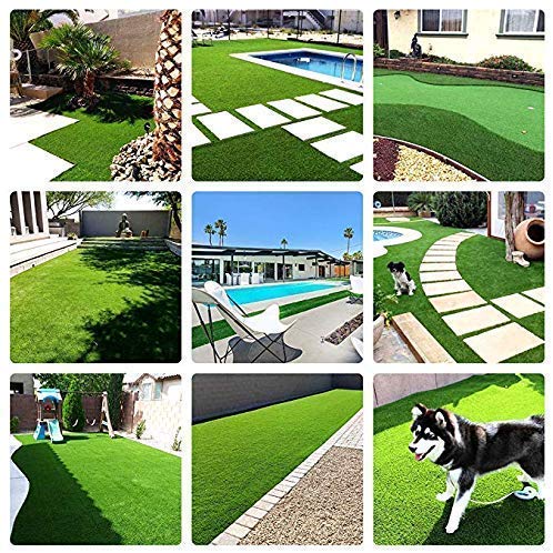 Premium Artificial Grass, Drainage Mat, 6.5' x 10' Artificial Turf for Dogs, Cats, Pets, Turf Realistic Indoor/Outdoor for Garden, Patio (65 sq ft) - 4 Pack - size: 6.5ft*10ft