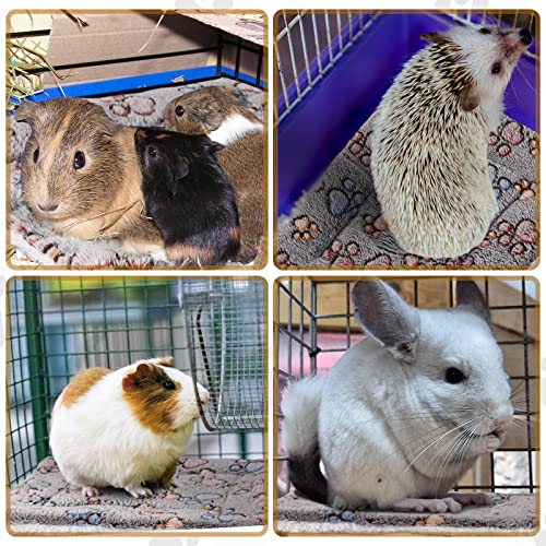4 Pack Ultra Soft Dog Cat Bed Mat Small Animal Guinea Pig Bed with Cute Print Reversible Fleece Dog Crate Kennel Pad Cozy Washable Thickened Hamster Pet Beds Mat(13 x 10 Inches,Gray) - color: Gray, size: 13 x 10 Inches