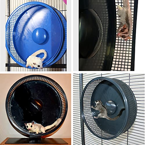 Silent Runner Pro | Sugar Glider Exercise Wheel (Blue with Attachment) - color: Blue with Attachment