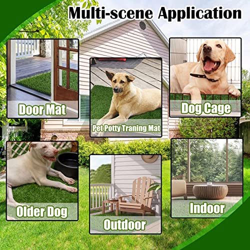 GLOBREEN Thick Artificial Grass Pee Pads for Large Dogs, 45" x 32" Puppy Pets Fake Turf Grass Patch Potty Training, High Drainage - size: 32x45 Inch