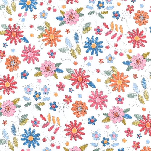 Scientific Sleep Kids Hand Sketch Flower Leaves Pastoral Garden Cute 100% Cotton 3 Pcs Twin Bed Sheet Set Kids Girls Teen, Flat Sheet & Fitted Sheet & Pillowcase Girls Room Decro Bedding Set - color: Colorful Flower, size: Twin