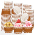 120Pcs 12oz Mexican Cielito Lindo Ice Cream Cups for Hot or Cold Food | De Barro Mexicanos Dessert Bowls Disposable Snack Cups for Mexico Fiesta Cinco De Mayo Baby Shower Wedding Bday Party Favor - style: Brown Dessert Cup