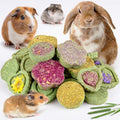 Sofier 32Pcs Timothy Hay Treats - Natural Chews for Teeth - Handmade Rabbit, Chinchilla, Gerbil, Rat, Hamster Toys - Bunny & Guinea Pig - style: 32pcs Treats