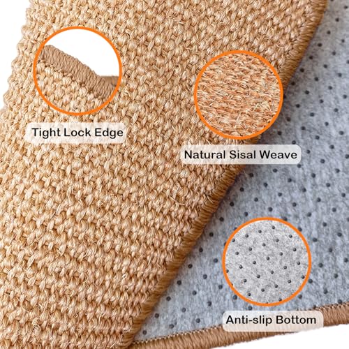 Rabbit Scratching Pad Natural Sisal Bunny Scratch Pad 16 x 12 Inch, Claws and Teeth Care Rabbit Scratcher Mats Chew Toys Indoor Bunny Accessories for Bedding Biting Sleeping Resting(2 Pack) - color: Brown, size: 15.7" x 11.8" (2 Pack)