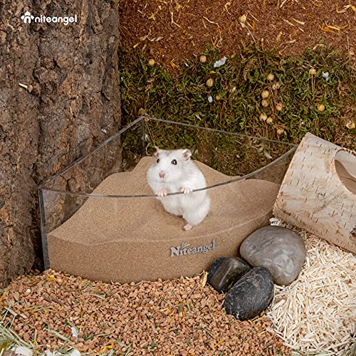 Niteangel Hamster Desert Bath Sand with Sand Bath Scoop| No-Dust Bath or Potty Litter Sand for Hamster Chinchillas Gerbil Mice Degu or Other Small Pets 6lb