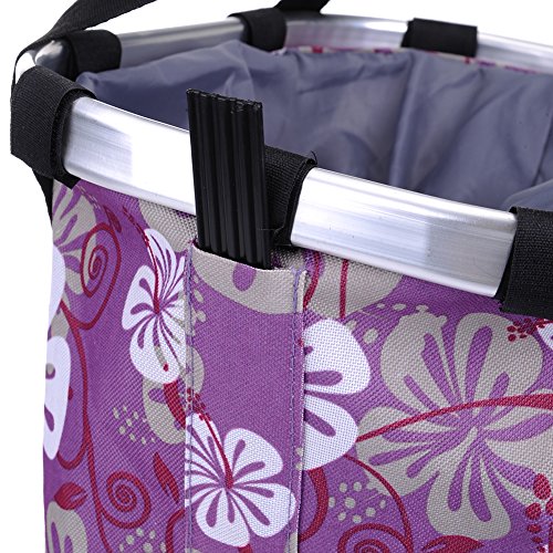 Pet Dog Bike Basket & Carrier Bag- Foldable Detachable Pet Travel Bicycle Basket - Small Animal Dog Cat Rabbit Bike Ride Basket Carrier (Purple) - color: Purple