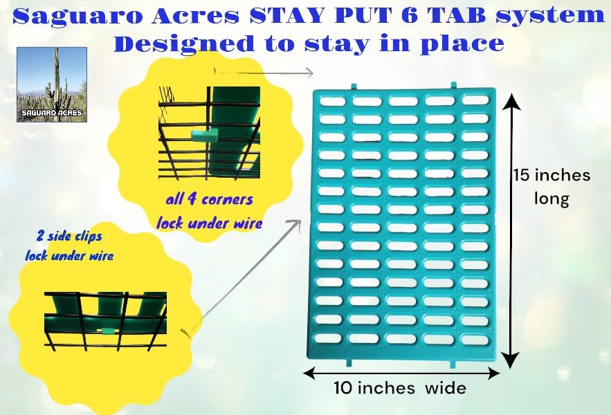 Saguaro Acres Rabbit Cage Resting Mat - Pack of 6 (Teal) - color: Teal