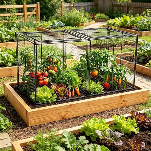 Crop Cage, 45"×23"×24" Garden Cage to Keep Animals Out, Chicken Wire Cloche, Heavy-Duty Plant Protector for Raised Garden Bed, Protect Vegetables from Rabbits Squirrels
