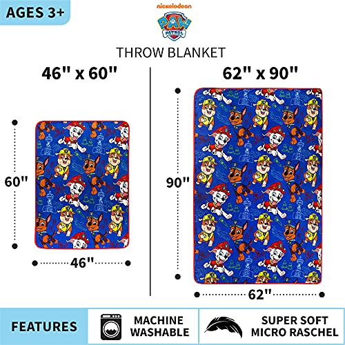 Franco Kids Bedding Super Soft Plush Throw Blanket, 46 in x 60 in, Paw Patrol (Pack of 6) - color: Paw Patrol, size: 46 in x 60 in (Pack of 6)