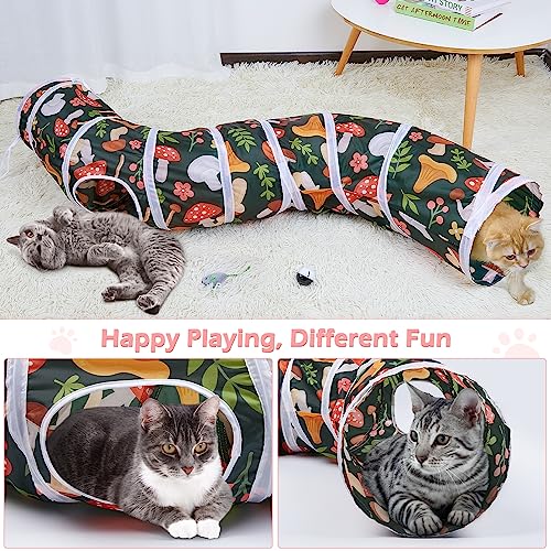 Glittme Cat Tunnel, Cat Tunnels for Indoor Cats, S-Shape Cats Cave with Cat Toys, Foldable Cat Tubes and Tunnels for Cats, Rabbit, Puppy, Guinea Pig | Interactive Bunny Tunnel And Cat Tubes With Crinkle Sounds. Ideal For Kittens, Ferrets And Small Pets To