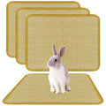 DYAUS Bunny Scratch Pads, Natural Sisal Rabbit Scratching Mats for Claws and Teeth Care, Indoor Bunny Chew Toys Bunny Bed for Biting Sleeping Nesting (3PCS, 16x12in) - size: 3PCS