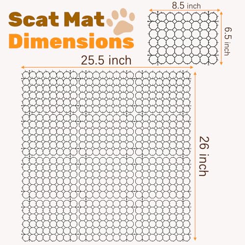 8.5 X 6.5 Inch Scat Mat for Cats with 6 Garden Staples & 6 Ties, 12 Pack Cat Deterrent Mat for Garden Fence & Animal Barrier - size: 12 Pack