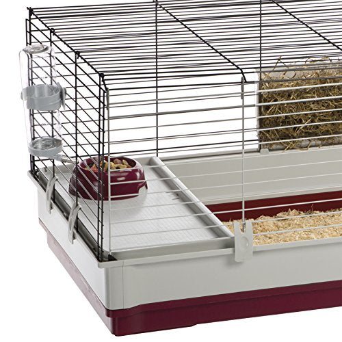 Ferplast Krolik Extra-Large Rabbit Cage w/Wire Extenstion | Rabbit Cage Includes All Accessories & Measures 55.9L x 23.62W x 19.68H & Includes All Accessories | 1-Year Manufacturer's Warranty - style: Rabbit Cage w/ Wire Hutch
