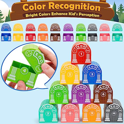 Learning Toys for Toddlers 1 2 3 Year Old Toddlers, 20Pcs Safari Animal Toys, Finger Puppets, Montessori Counting, Matching & Sorting, Christmas Birthday Gifts for Baby Boys Girls Age 12-18 Months - style: ZOO