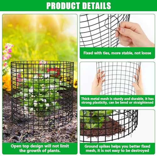 5 Pack Plant Protectors from Animals, 13x12" Plant Cages for Outdoor Plants | Wire Plant Protector, Thick Metal, Non-deformable, Free-Cut, Cap-less Design, Plant Protection Cage to Keep Animals Out - size: 5 PACK-13x12inch
