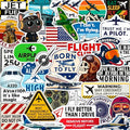 100Pcs Aviation Stickers and Decals Waterproof - Pilot Stickers for Laptop, Airplane Decals - Aviation Gifts for Pilots - Gift for Women & Men - color: Aviation Stickers